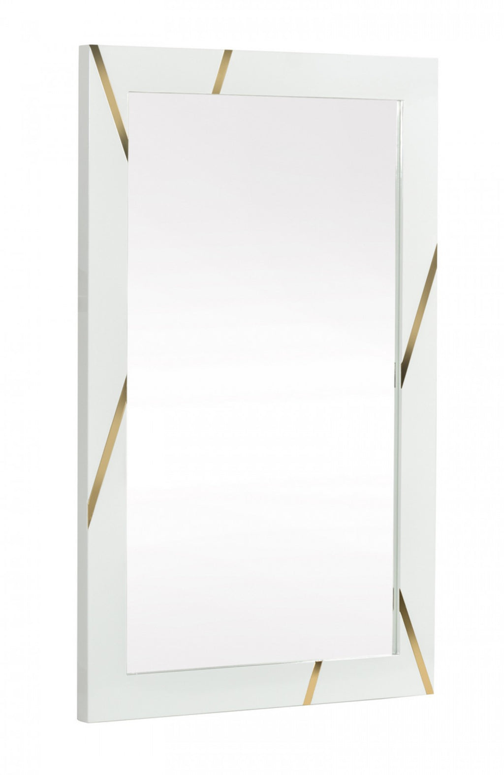 Ivo Modern White & Gold Mirror