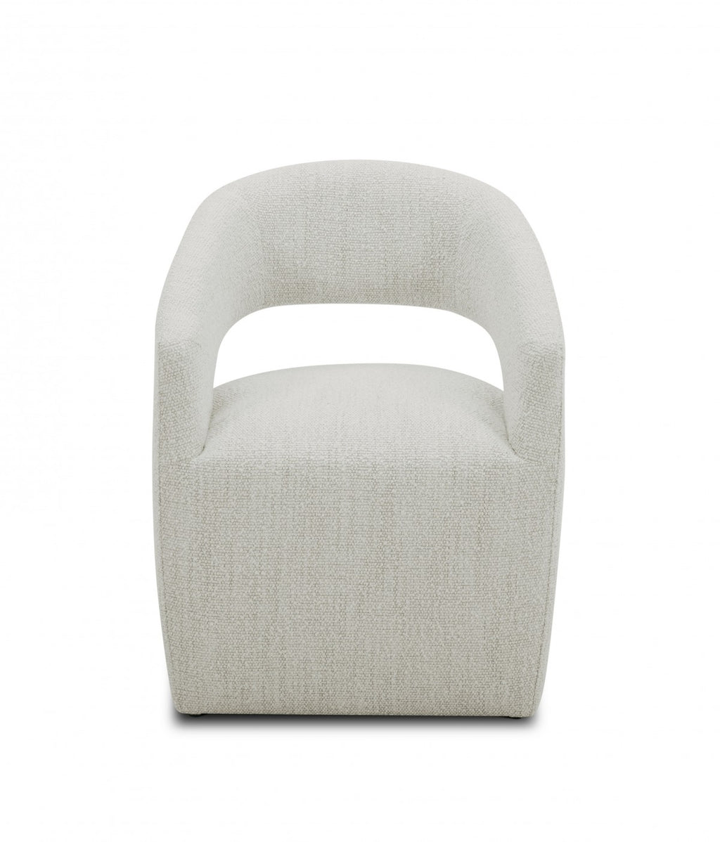 Gastra Cream Modern Fabric Accent Chair
