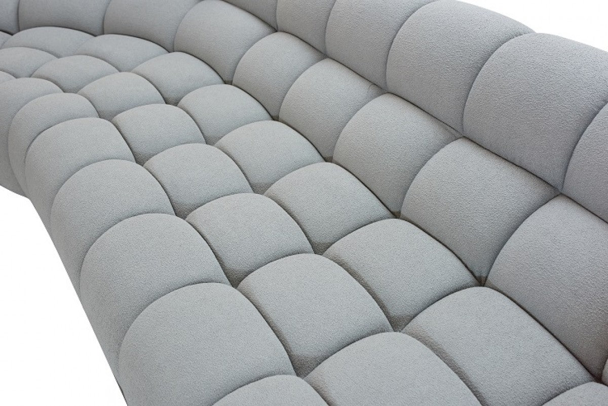 Nicoma Modern Light Grey Curved Sectional Sofa