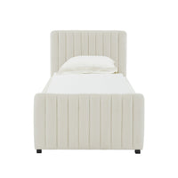 Cassie Cream Velvet Trundle Bed - Luxury Living Collection