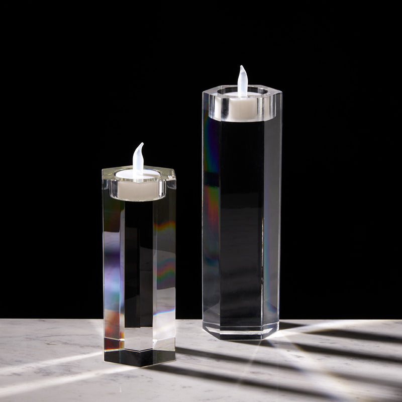 Bailee Crystal Hexagonal Candle Holders (Set of 2)
