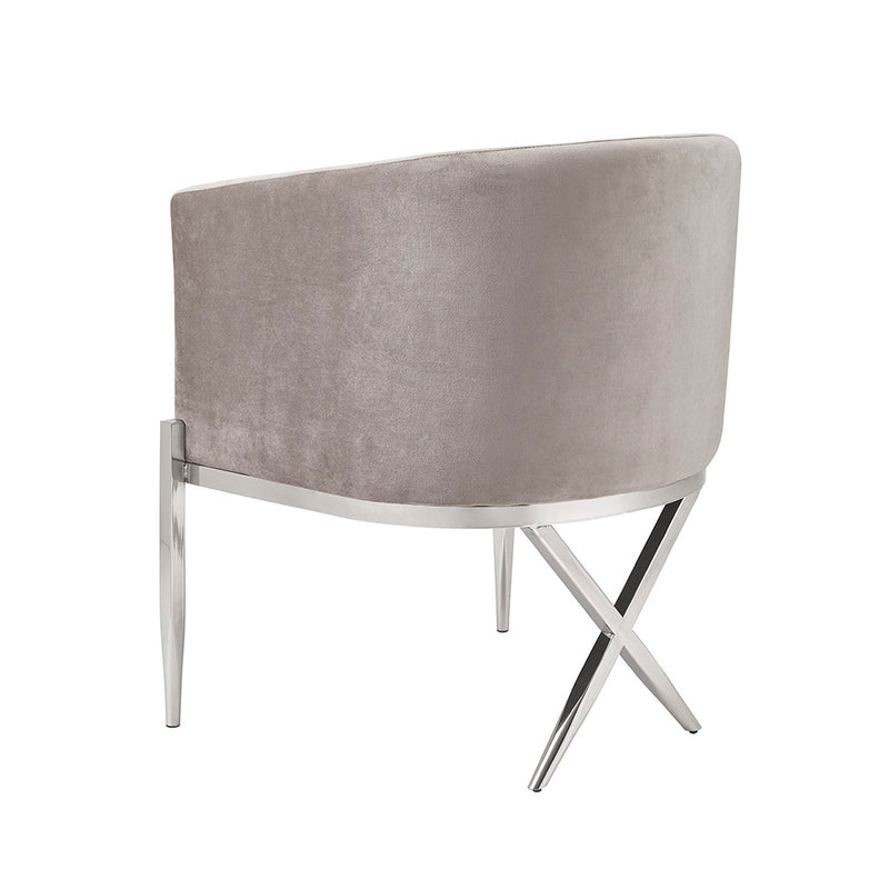 Mariel Grey Velvet Accent Chair