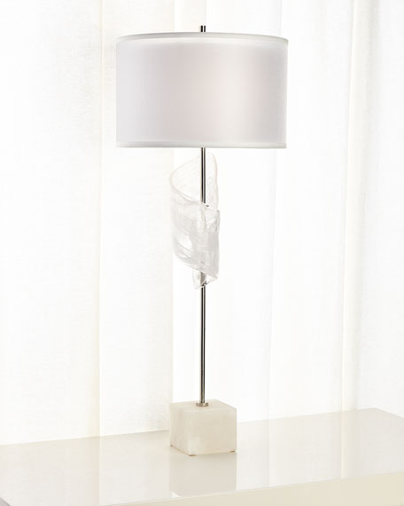 Lily Furls of White Buffet Lamp - Luxury Living Collection