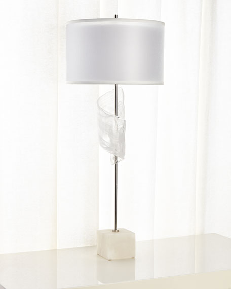 Lily Furls of White Buffet Lamp - Luxury Living Collection