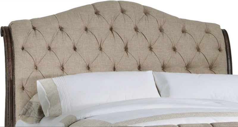 Faye Beige Tufted Bed