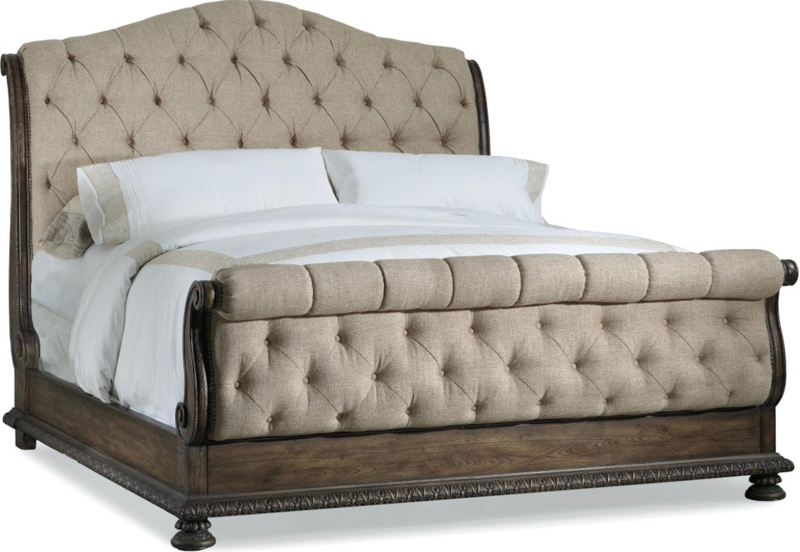 Faye Beige Tufted Bed