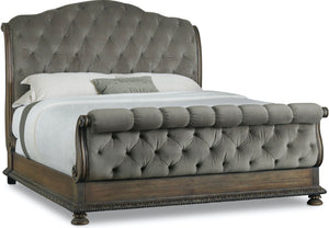 Faye Grey Tufted Bed