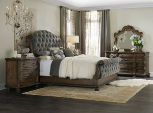 Faye Grey Tufted Bed