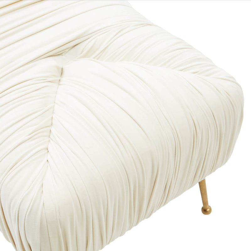 Falcon Cream Velvet Bench - Luxury Living Collection