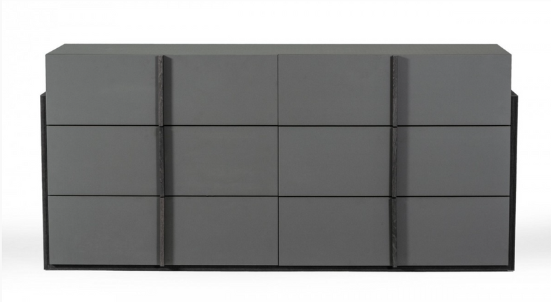 Fedora Modern Matte Elm Grey Bedroom Set