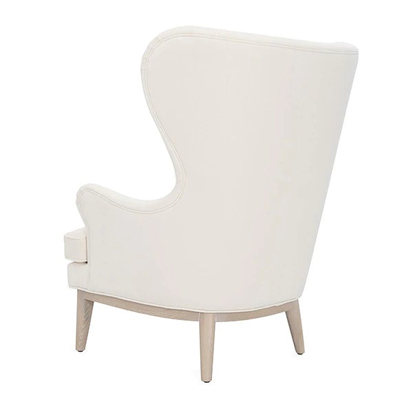 Concord Ivory Fabric Wing Accent Chair