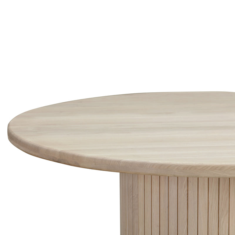 Flannery Natural Ash Wood Round Dining Table - Luxury Living Collection