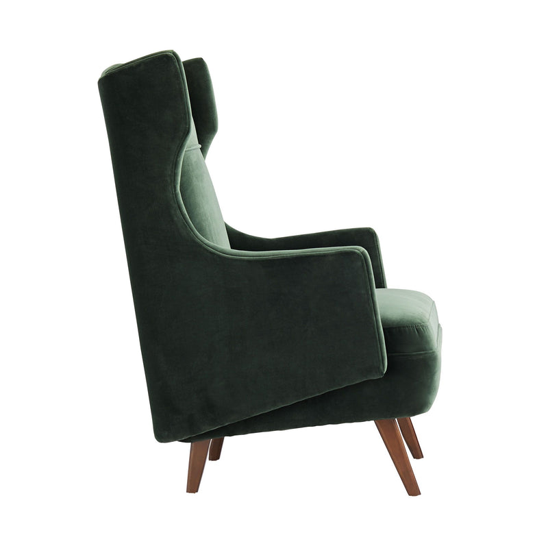 Cashton Forest Velvet Wing Chair
