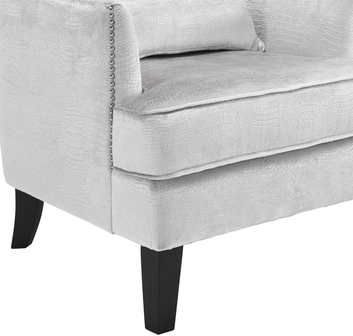 Faccinetti Silver Croc Velvet Tall Chair - Luxury Living Collection
