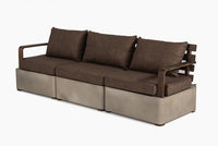 Meridian Outdoor Concrete & Teak Sofa