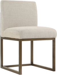 Gianni Beige Linen With Bronze Frame Chair - Luxury Living Collection