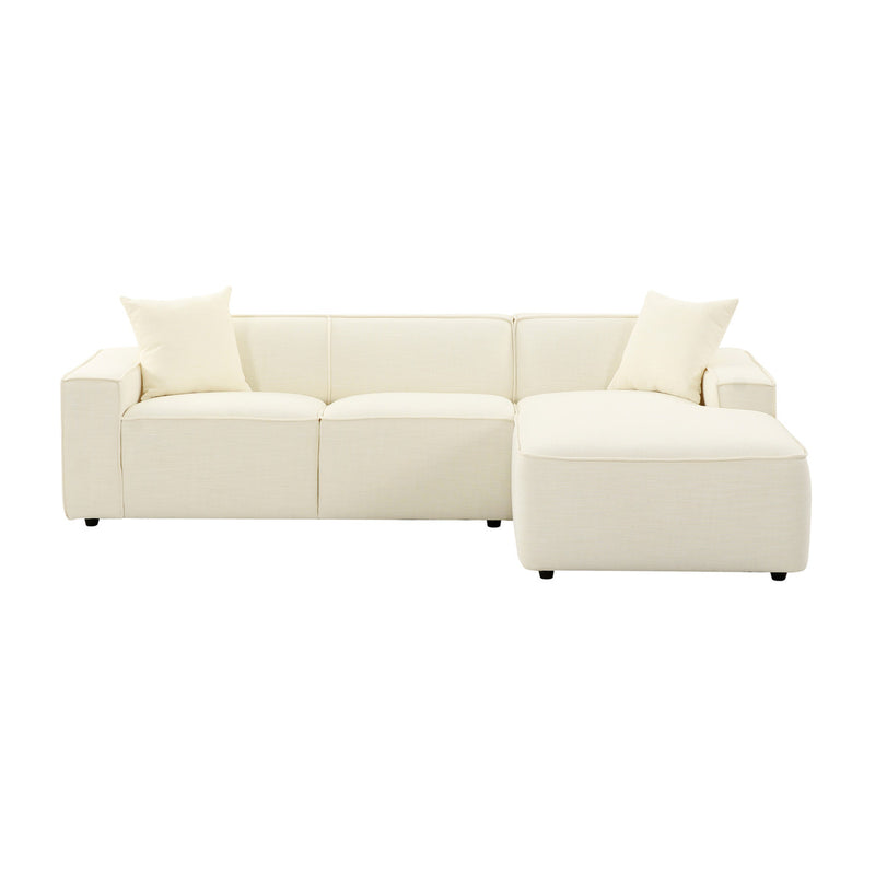 Galen Cream Linen Sectional - Luxury Living Collection