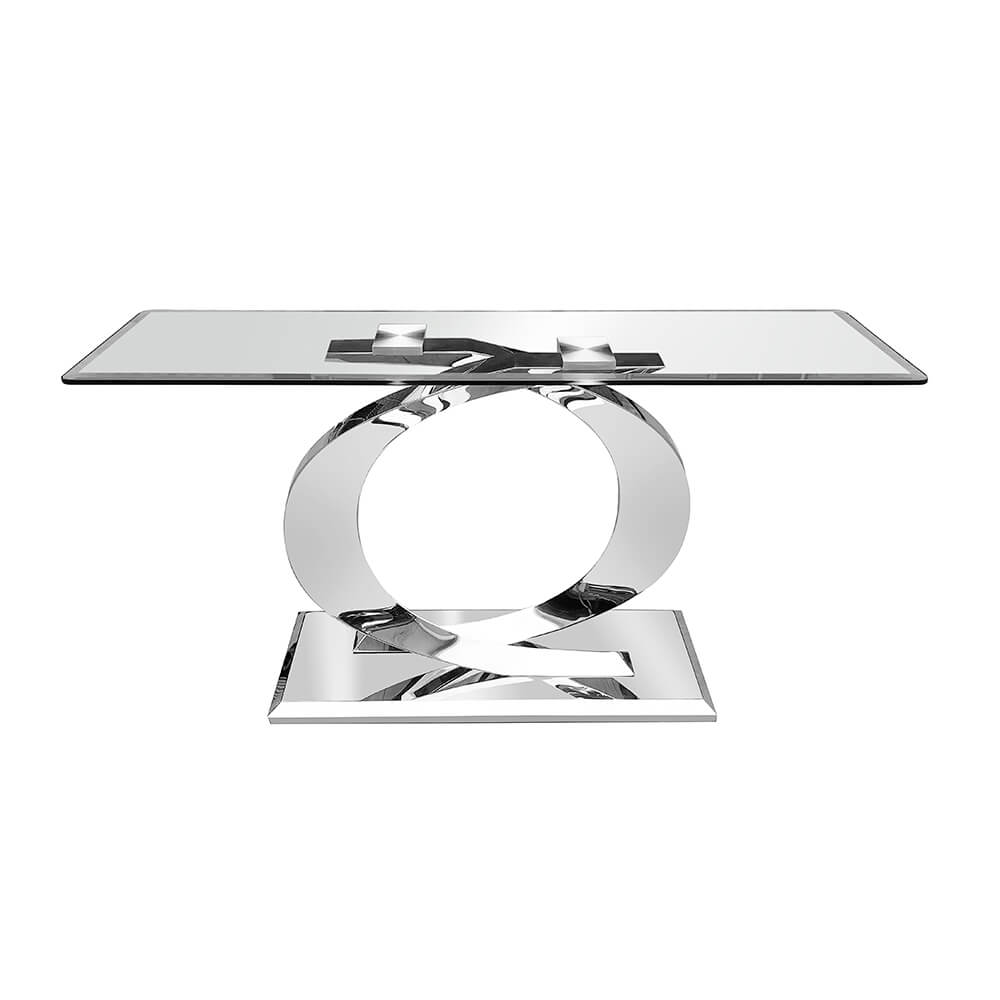 Esaltato Polished Steel Console Table