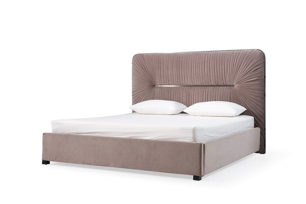 Nappa Modern Velvet & Chrome Bedroom Set