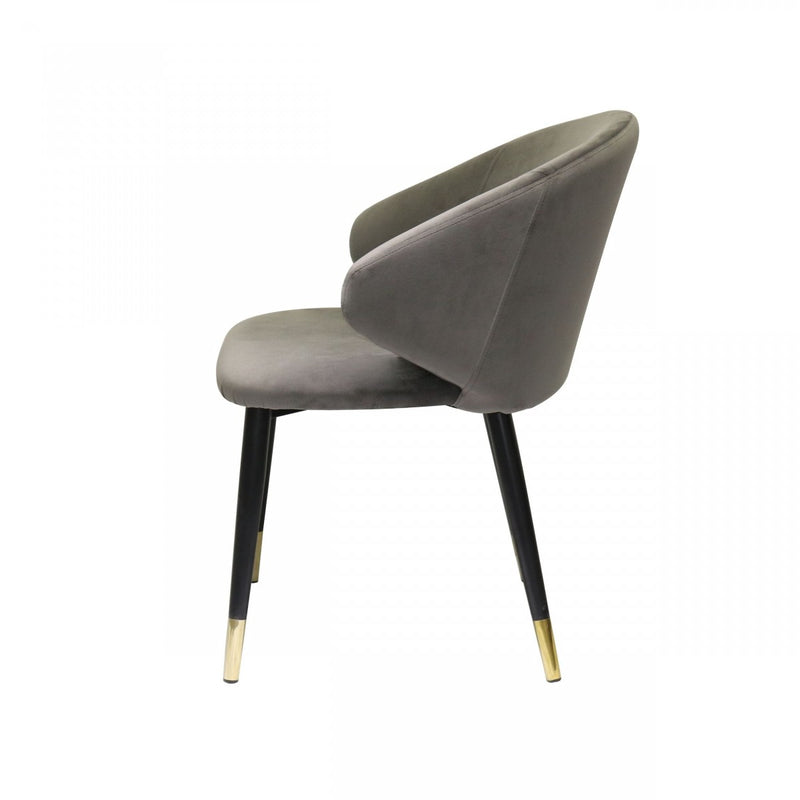 Aldrich Dark Grey Velvet Dining Chair (Set of 2)
