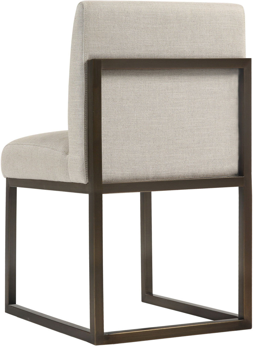 Gianni Beige Linen With Bronze Frame Chair - Luxury Living Collection