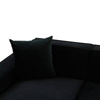 Galen Black Velvet Sectional - Luxury Living Collection