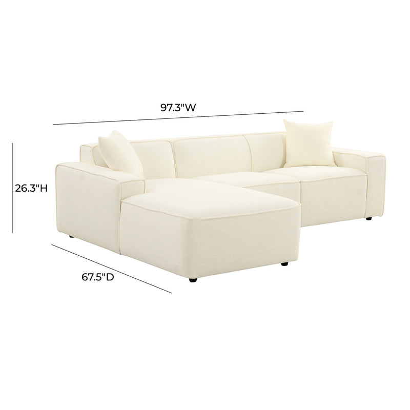 Galen Cream Linen Sectional - Luxury Living Collection