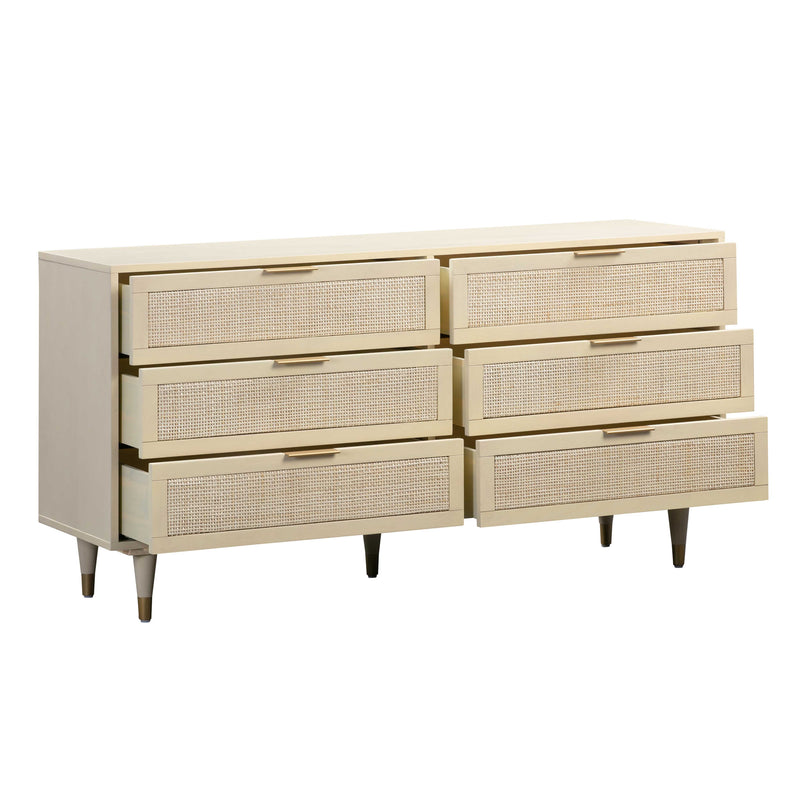 Garnet Buttermilk 6 Drawer Dresser - Luxury Living Collection