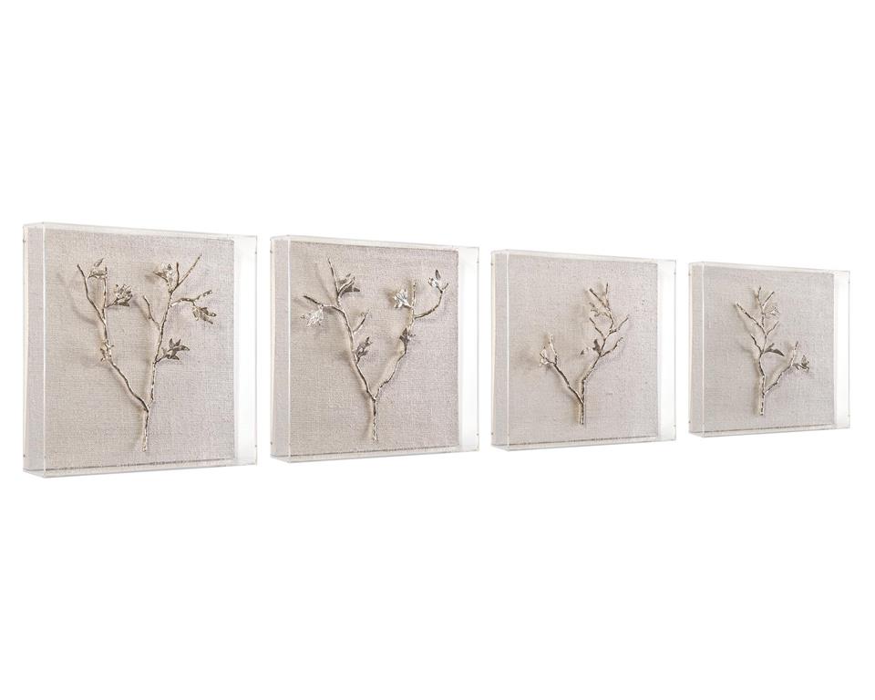 Zhuri Silver Branches I-IV Shadow Box (Set of Four) - Luxury Living Collection