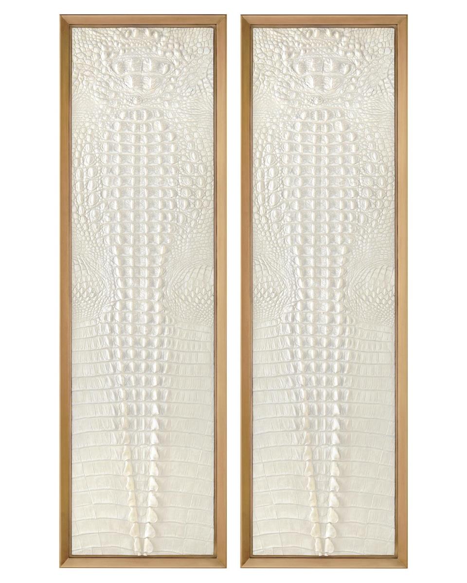 Avigail Faux Crocodile Wall Panels (Set of Two) - Luxury Living Collection