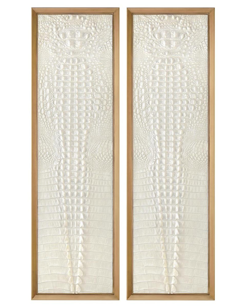 Avigail Faux Crocodile Wall Panels (Set of Two) - Luxury Living Collection