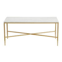 Danielle Gold Iron and Marble Top Coffee Table