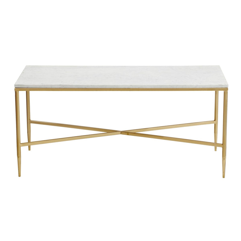 Danielle Gold Iron and Marble Top Coffee Table