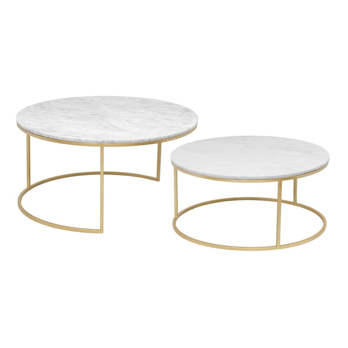 Averie Gold and Marble Top Nesting Coffee Tables (Set of 2)