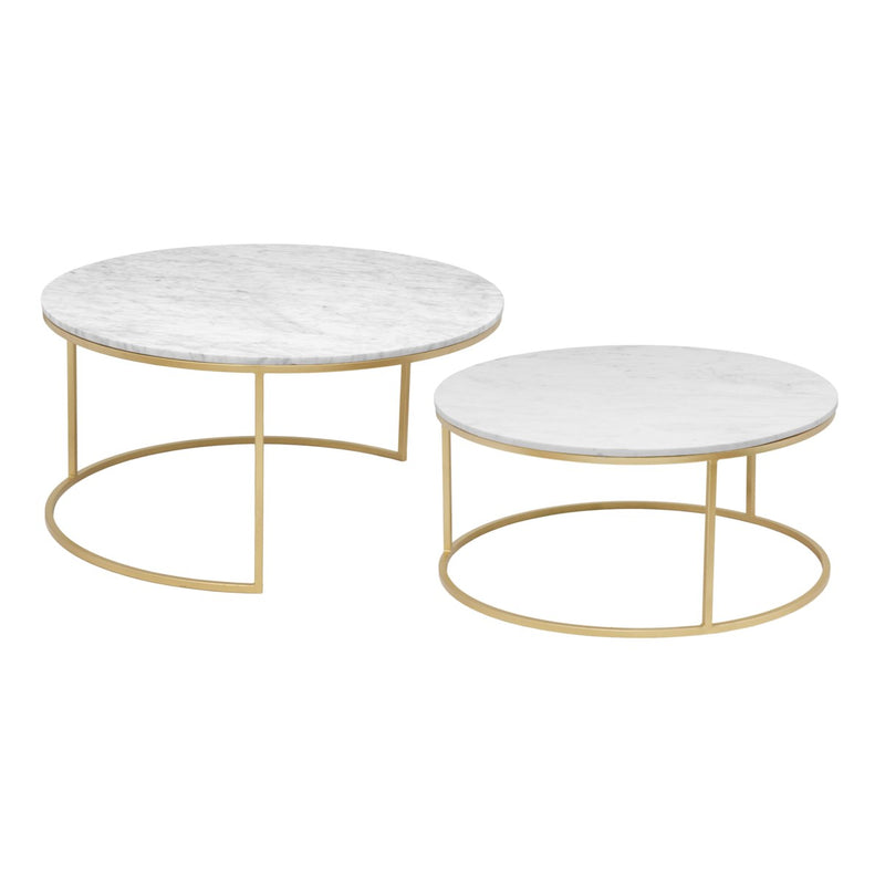 Averie Gold and Marble Top Nesting Coffee Tables (Set of 2)
