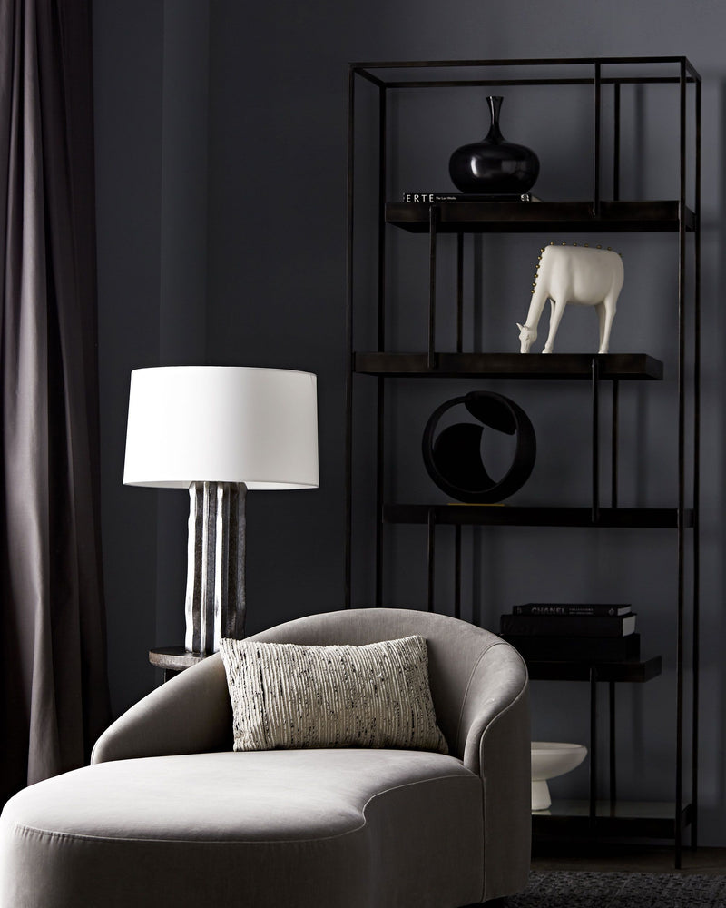 Emilee Sharkskin Velvet Grey Ash Chaise