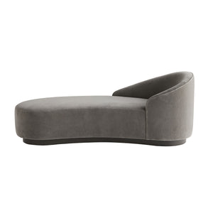 Emilee Sharkskin Velvet Grey Ash Chaise