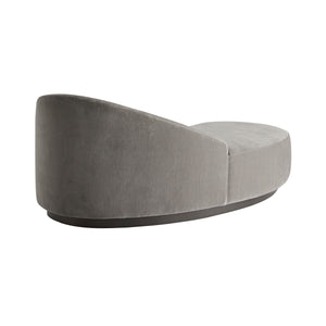 Emilee Sharkskin Velvet Grey Ash Chaise