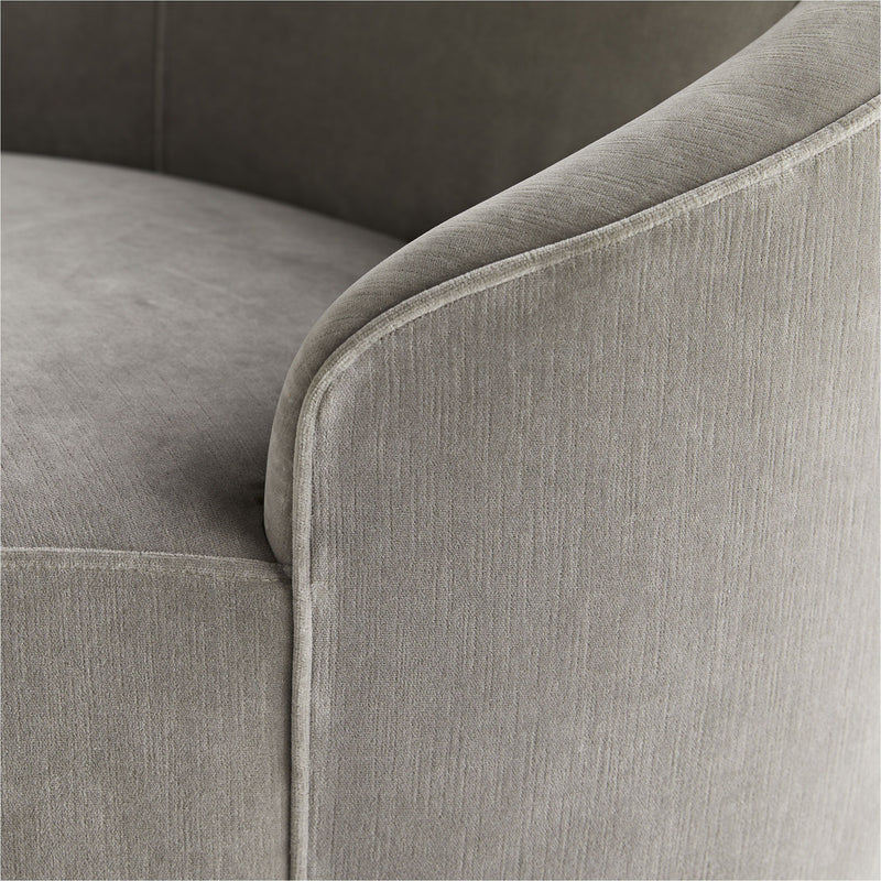 Emilee Sharkskin Velvet Grey Ash Chaise