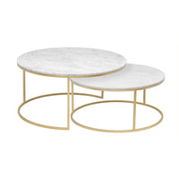 Averie Gold and Marble Top Nesting Coffee Tables (Set of 2)