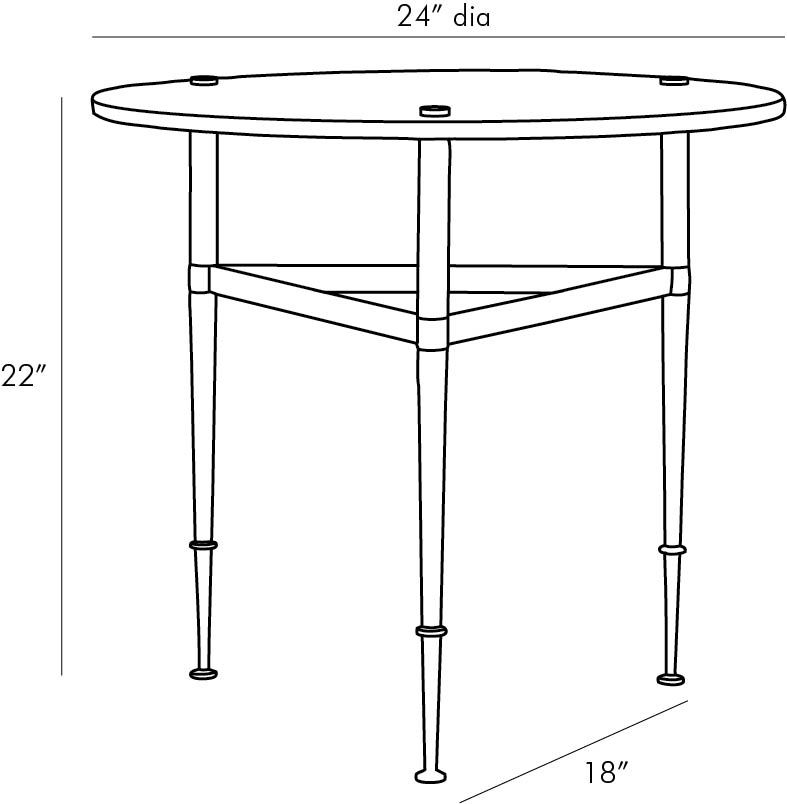 Gadiel White Marble End Table