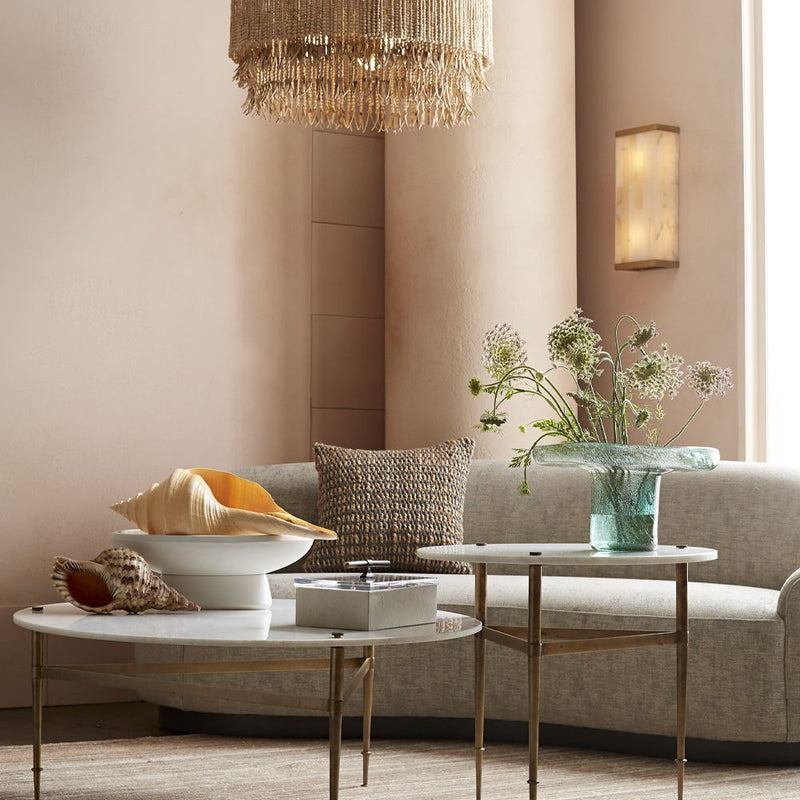 Gadiel White Marble End Table