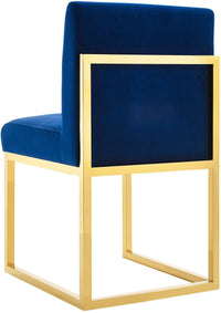 Gianni Navy Velvet With Gold Frame Chair - Luxury Living Collection