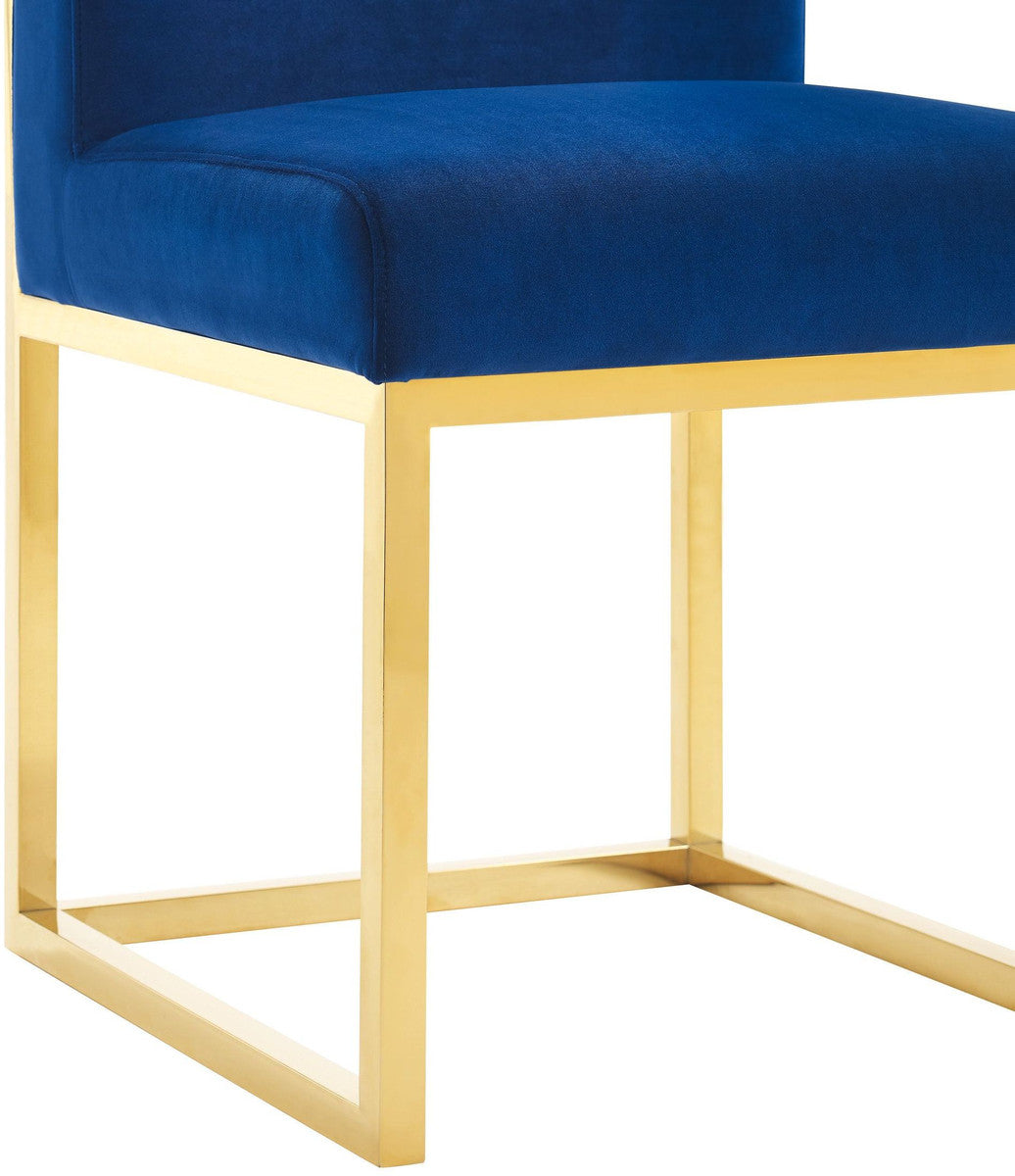 Gianni Navy Velvet With Gold Frame Chair - Luxury Living Collection