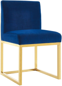 Gianni Navy Velvet With Gold Frame Chair - Luxury Living Collection