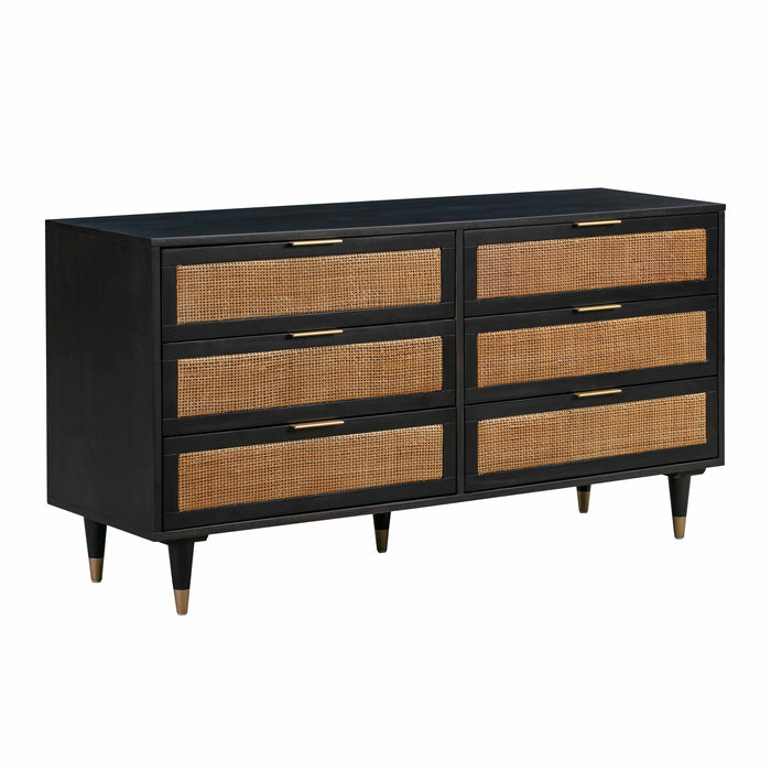 Garnet Noir 6 Drawer Dresser - Luxury Living Collection