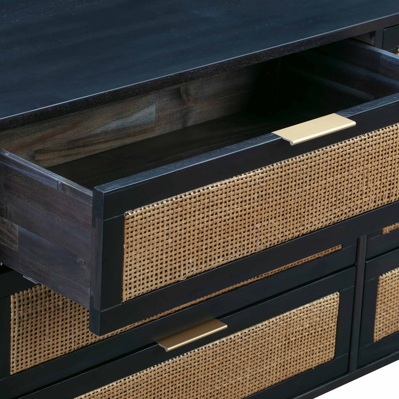 Garnet Noir 6 Drawer Dresser - Luxury Living Collection