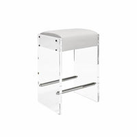 Genesis White Vinyl With Polished Nickel Counter Stool