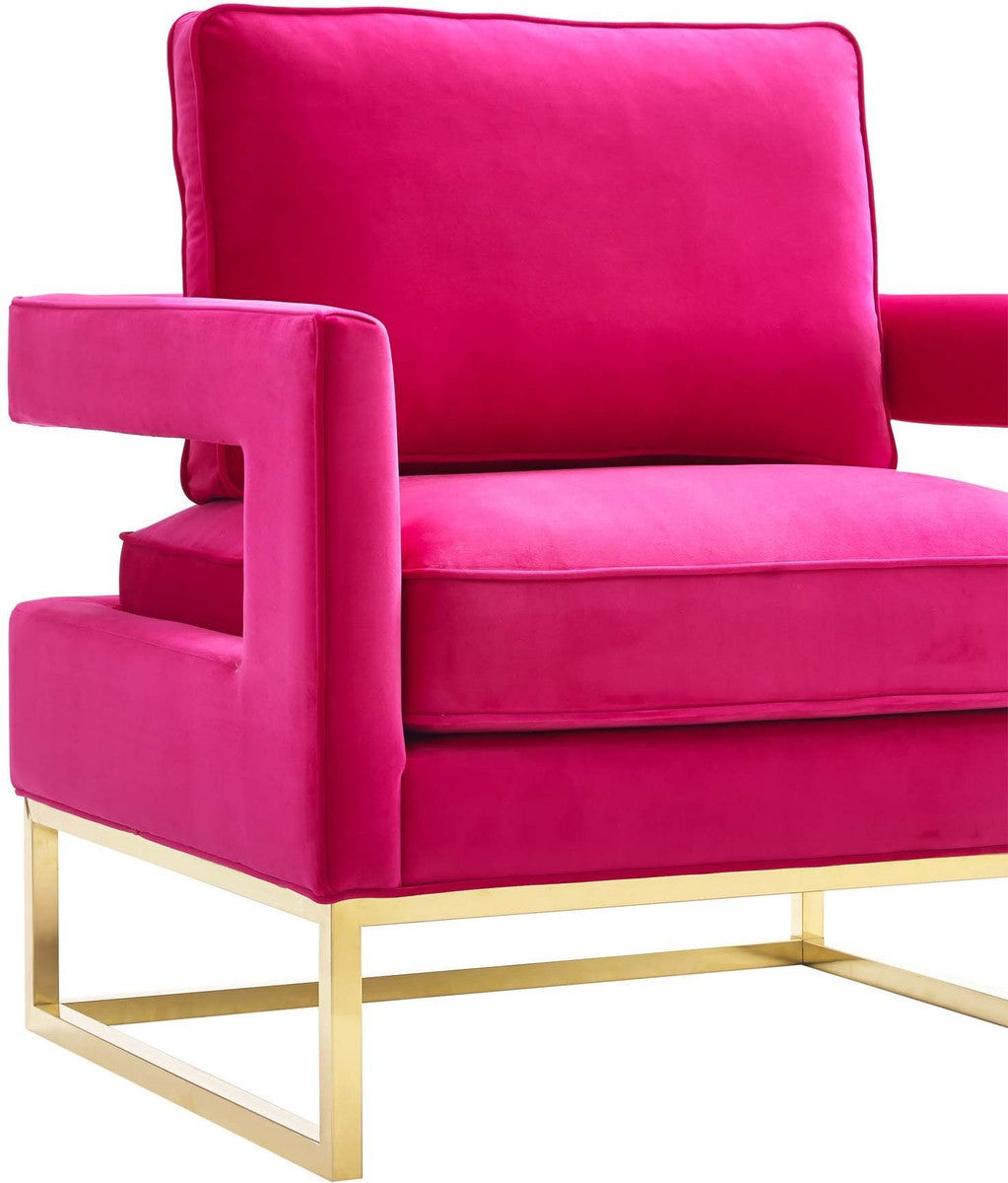Glimer Pink Velvet Chair - Luxury Living Collection