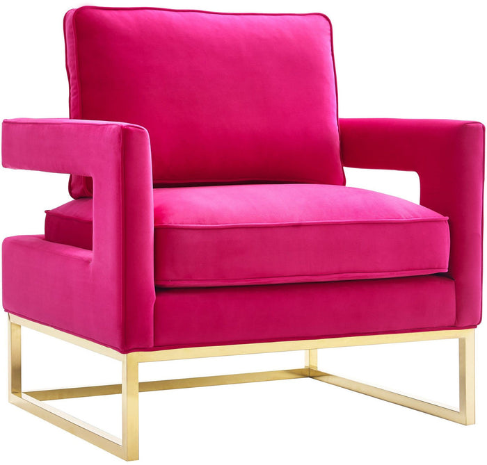 Glimer Pink Velvet Chair - Luxury Living Collection